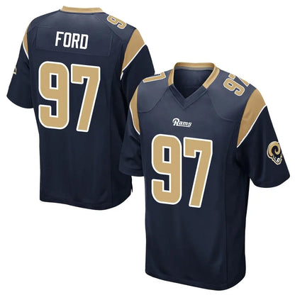 Tlead LA.Rams #97 Poona Ford Player Navy Home Game Stitched Jerseys