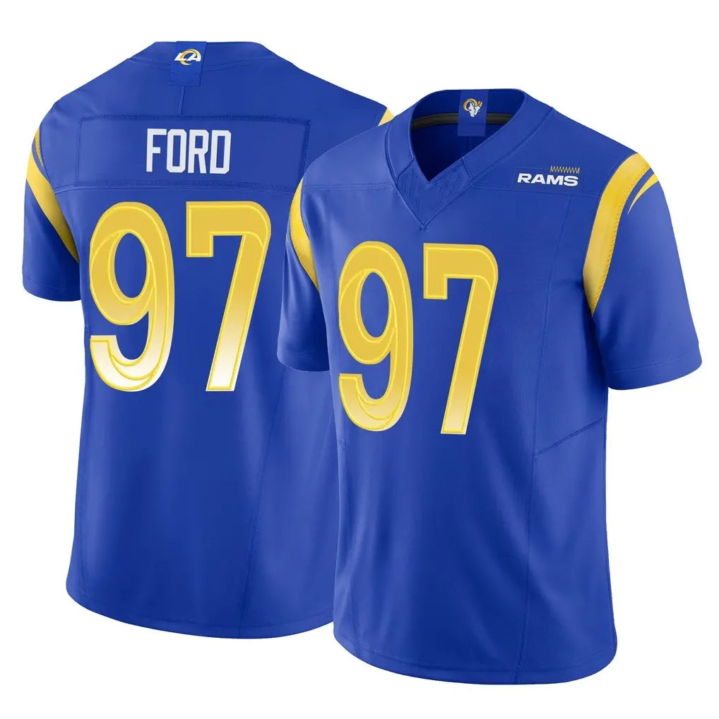 Tlead LA.Rams #97 Poona Ford Player Royal Limited Vapor F.U.S.E. Home Game Stitched Jerseys