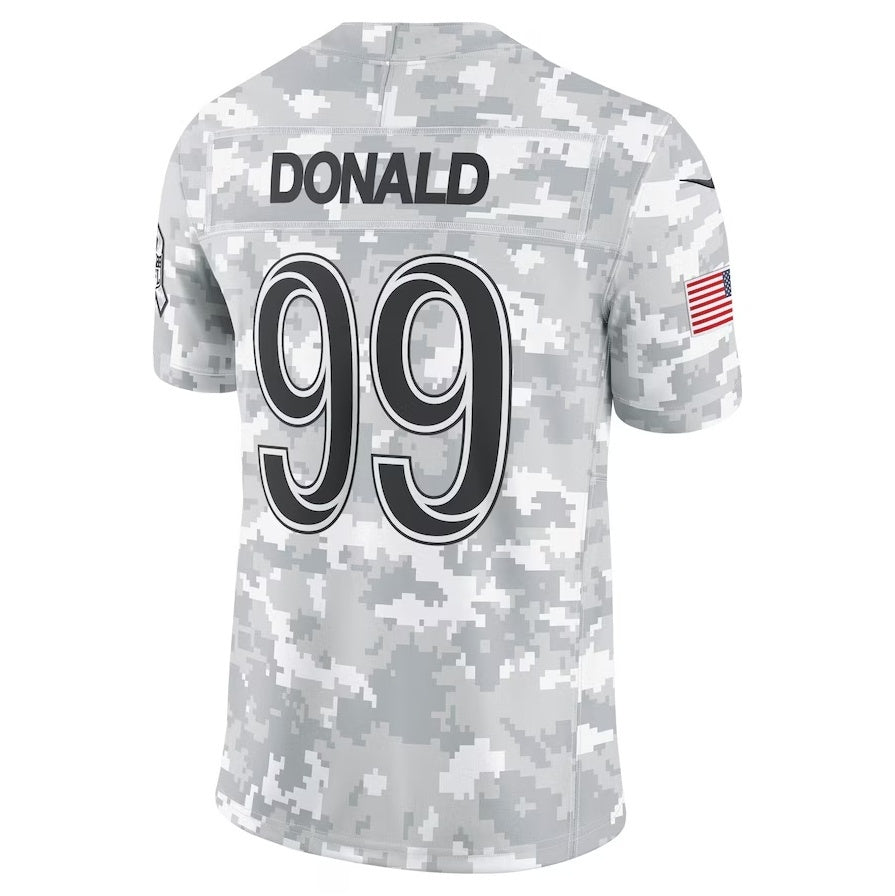 Tlead LA.Rams #99 Aaron Donald Arctic Camo 2024 Salute to Service Retired Player Limited Jersey Stitched Jerseys
