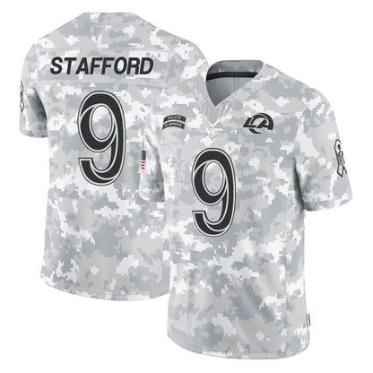 Tlead LA.Rams #9 Matthew Stafford Player Arctic Camo Salute To Service Limited Game Stitched Jerseys