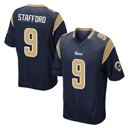 Tlead LA.Rams #9 Matthew Stafford Player Navy Home Game Stitched Jerseys