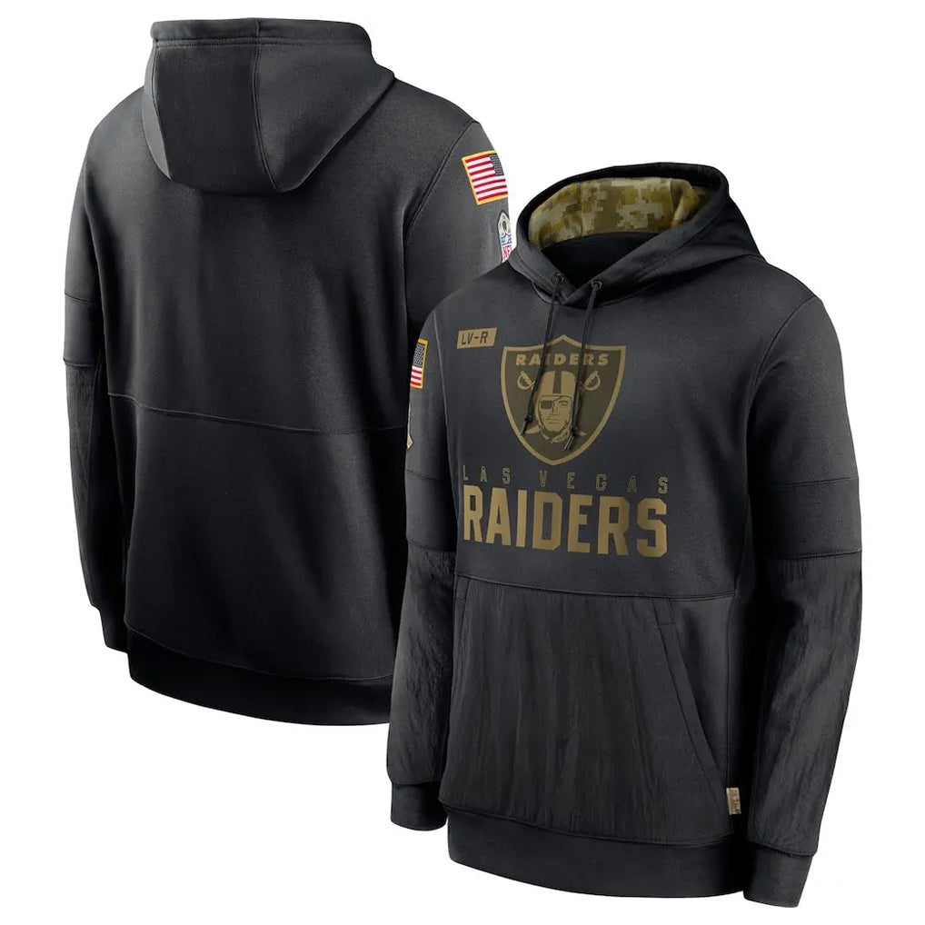 Tlead LV.Raiders Black Salute to Service Hoodies Limited Game Blank Player Stitched Jerseys