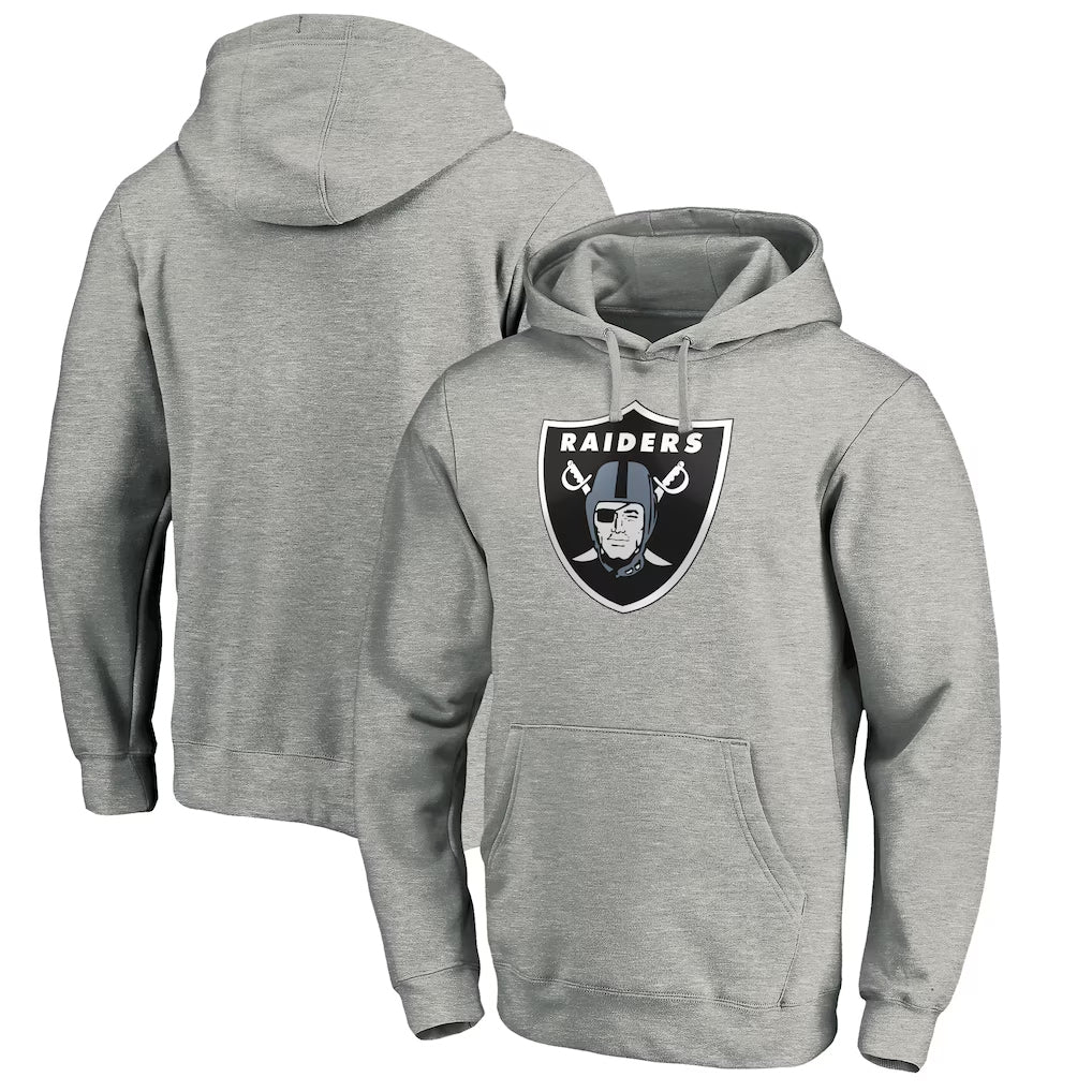 Tlead LV.Raiders Gray LOGO Pullover Hoodies Home Game Blank Player Stitched Jerseys