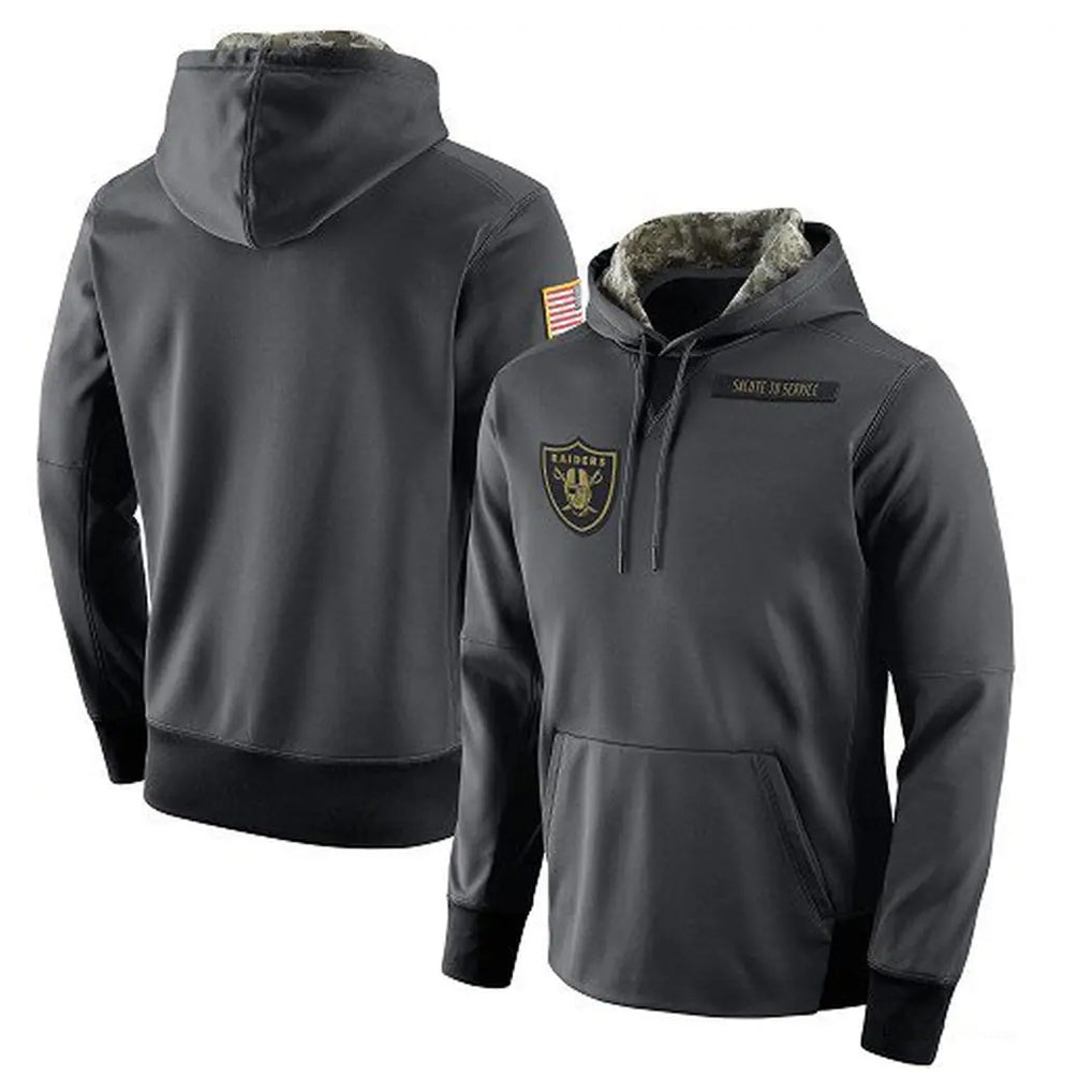 Tlead LV.Raiders Gray Pullover Hoodies Home Game Blank Player Stitched Jerseys