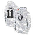 Tlead LV.Raiders #11 Jeremy Chinn Player Arctic Camo Salute to Service Hoodies Limited Game Stitched Jerseys