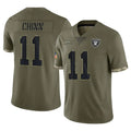 Tlead LV.Raiders #11 Jeremy Chinn Player Olive Salute To Service Limited Stitched Jerseys