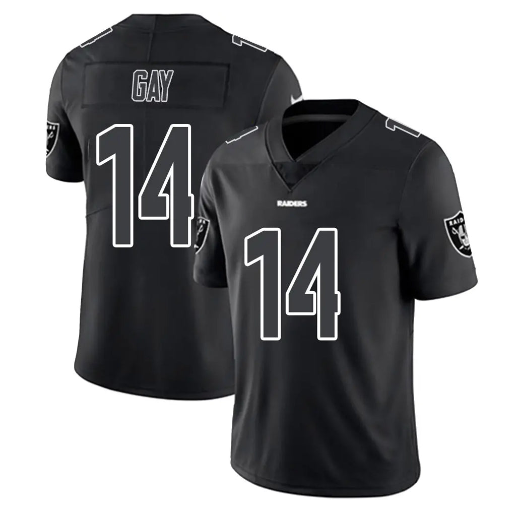 Tlead LV.Raiders #14 Matt Gay Player Black Limited Black Impact Home Game Stitched Jerseys