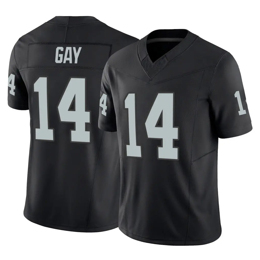 Tlead LV.Raiders #14 Matt Gay Player Black Limited Vapor F.U.S.E. Home Game Stitched Jerseys