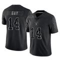 Tlead LV.Raiders #14 Matt Gay Player Black Reflective Limited Game Stitched Jerseys