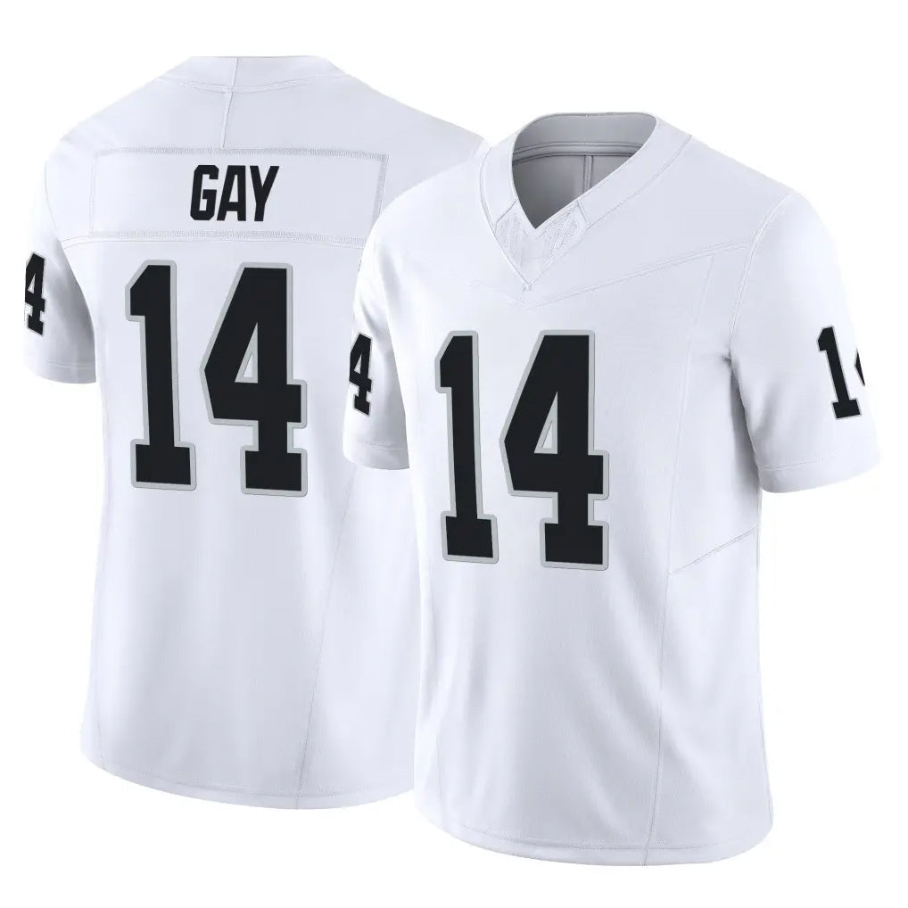 Tlead LV.Raiders #14 Matt Gay Player White Limited Vapor F.U.S.E. Home Game Stitched Jerseys