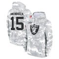 Tlead LV.Raiders #15 Fernando Mendoza Player Arctic Camo Salute to Service Hoodies Limited Game Stitched Jerseys