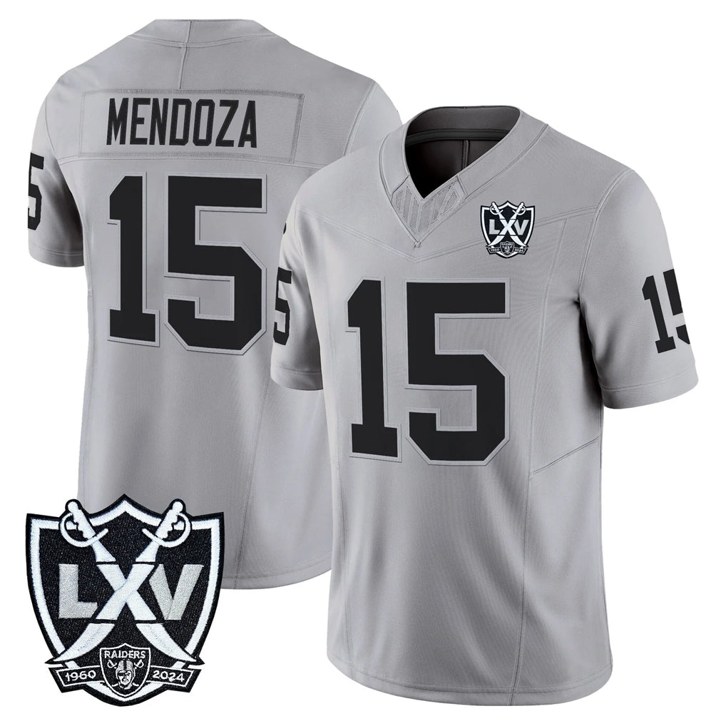 Tlead LV.Raiders #15 Fernando Mendoza Player Gray 2026 Vapor Limited Home Game Stitched Jerseys