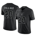 Tlead LV.Raiders #20 Isaiah Pola-Mao Player Black Reflective Limited Game Stitched Jerseys