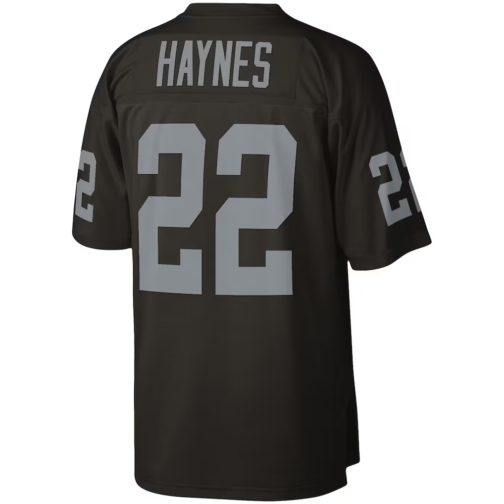 Tlead LV.Raiders #22 Mike Haynes Mitchell & Ness Black Legacy Replica Jersey