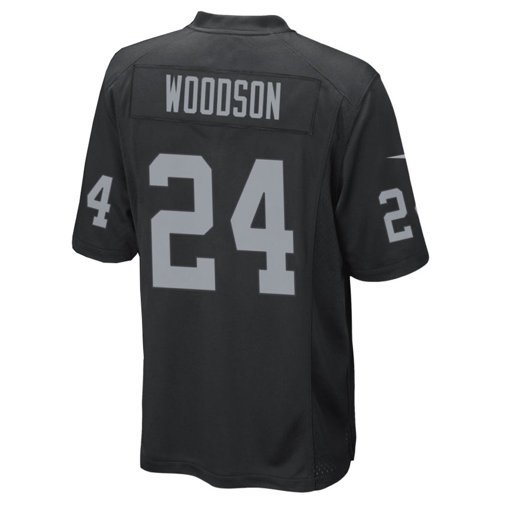 Tlead LV.Raiders #24 Charles Woodson Player Black Home Game Stitched Jerseys