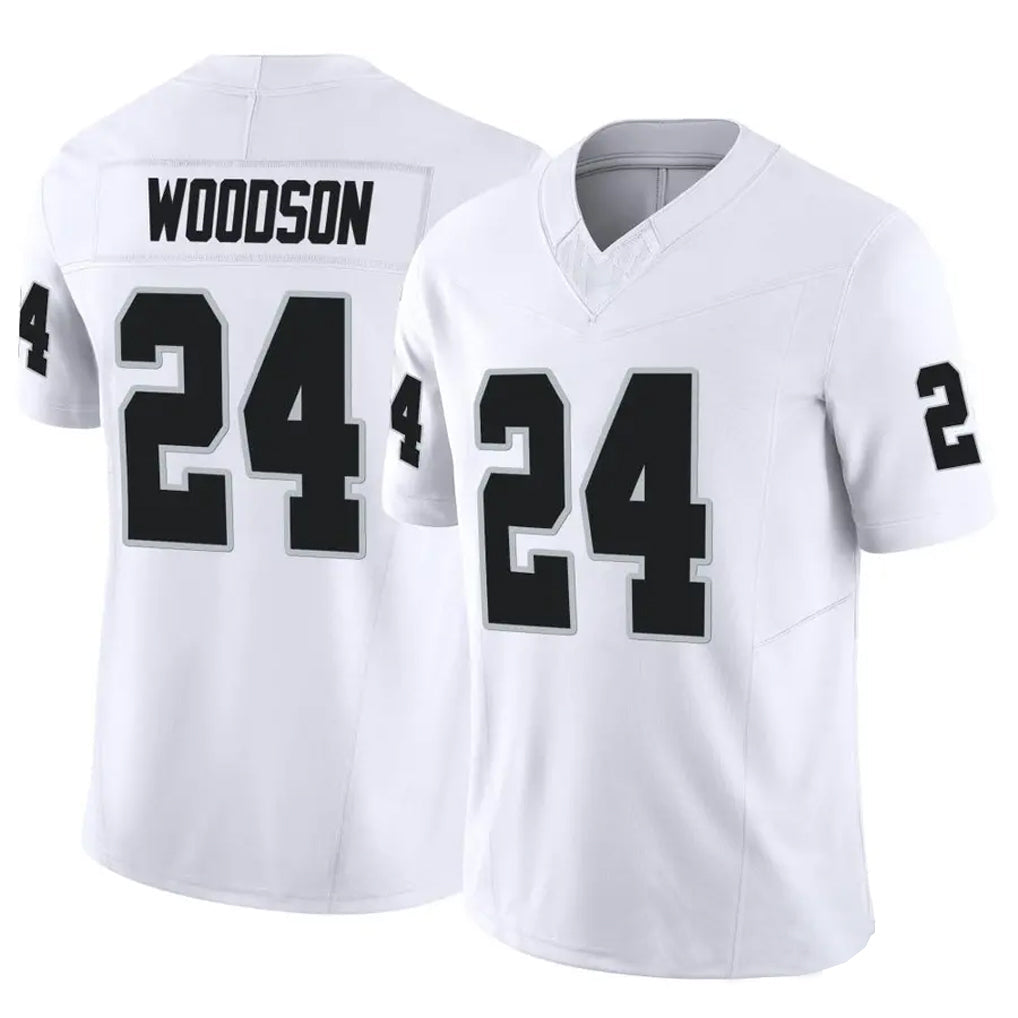 Tlead LV.Raiders #24 Charles Woodson Player White Vapor F.U.S.E Limited Stitched Jerseys
