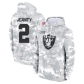 Tlead LV.Raiders #2 Ashton Jeanty Player Arctic Camo Salute to Service Hoodies Limited Game Stitched Jerseys
