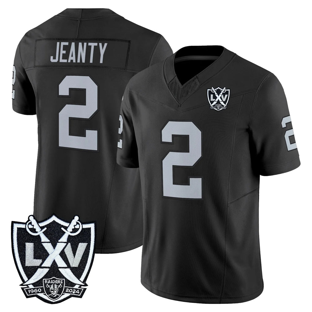 Tlead LV.Raiders #2 Ashton Jeanty Player Black 2026 Vapor Limited Home Game Stitched Jerseys
