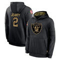 Tlead LV.Raiders #2 Ashton Jeanty Player Black Salute to Service Hoodies Limited Game Stitched Jerseys