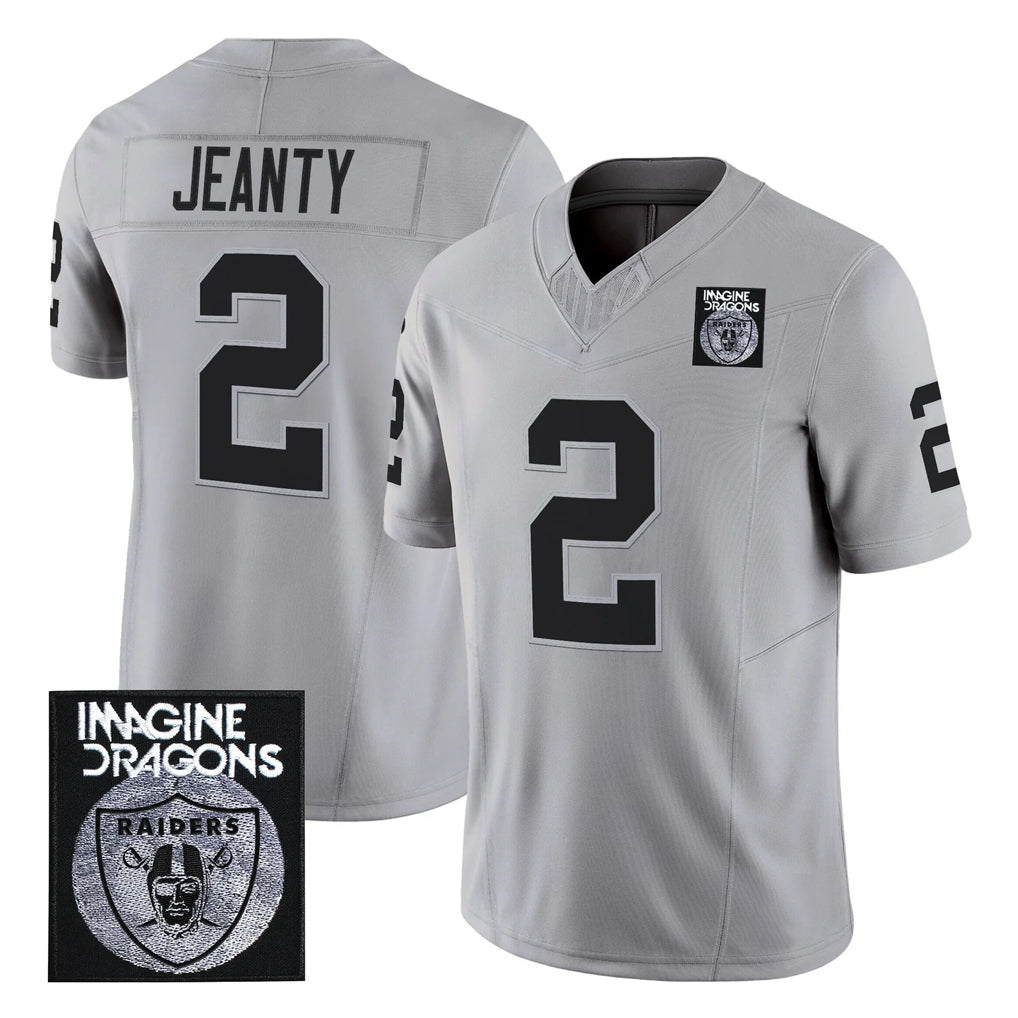 Tlead LV.Raiders #2 Ashton Jeanty Player Gray Vapor Limited Home Game Stitched Jerseys