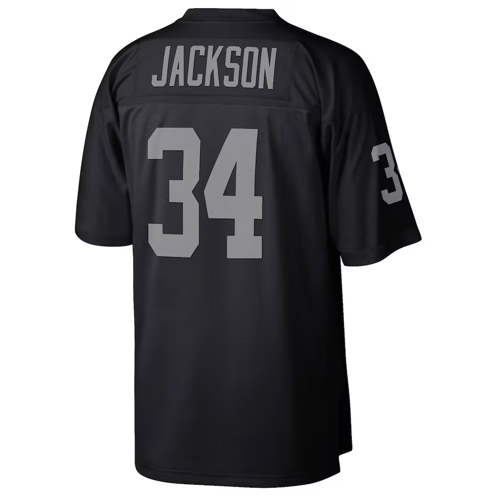 Tlead LV.Raiders #34 Bo Jackson Mitchell & Ness Black Legacy Replica Stitched Jerseys