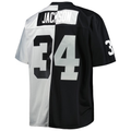 Tlead LV.Raiders #34 Bo Jackson Mitchell & Ness BlackSilver Big & Tall Split Legacy Retired Player Replica Jerseys
