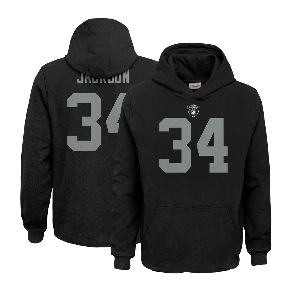 Tlead LV.Raiders #34 Bo Jackson Player Black Salute to Service Hoodies Stitched Jerseys