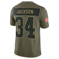 Tlead LV.Raiders #34 Bo Jackson Player Salute To Service Limited Olive Stitched Jerseys