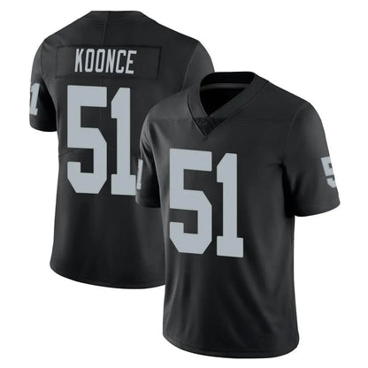 Tlead LV.Raiders #51 Malcolm Koonce Player Black Limited Vapor Untouchable Home Game Stitched Jerseys