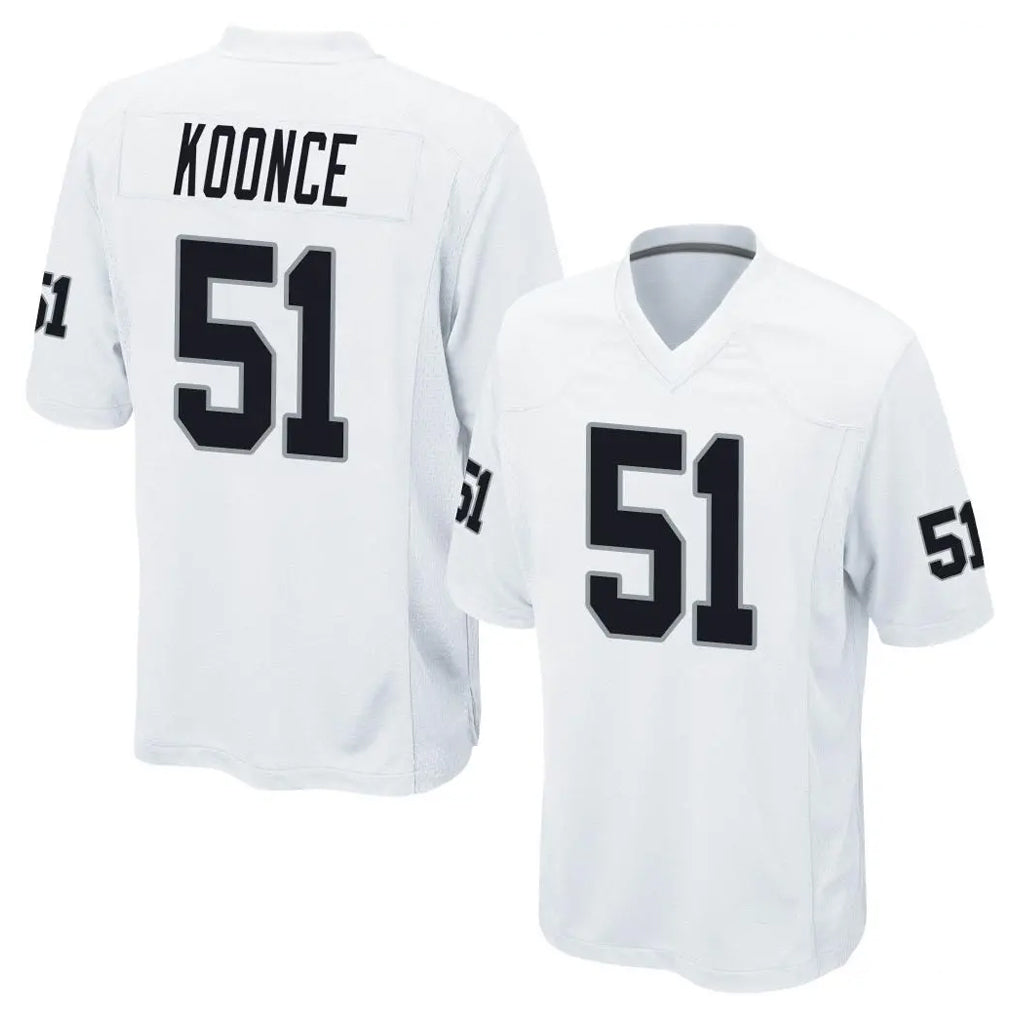Tlead LV.Raiders #51 Malcolm Koonce Player White Home Game Stitched Jerseys