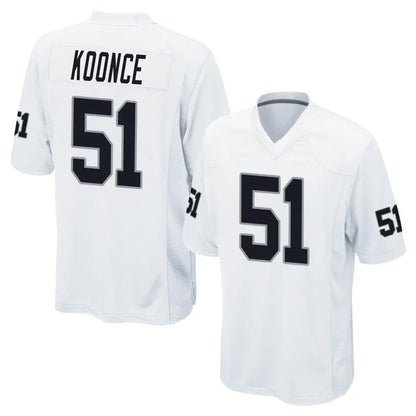 Tlead LV.Raiders #51 Malcolm Koonce Player White Home Game Stitched Jerseys