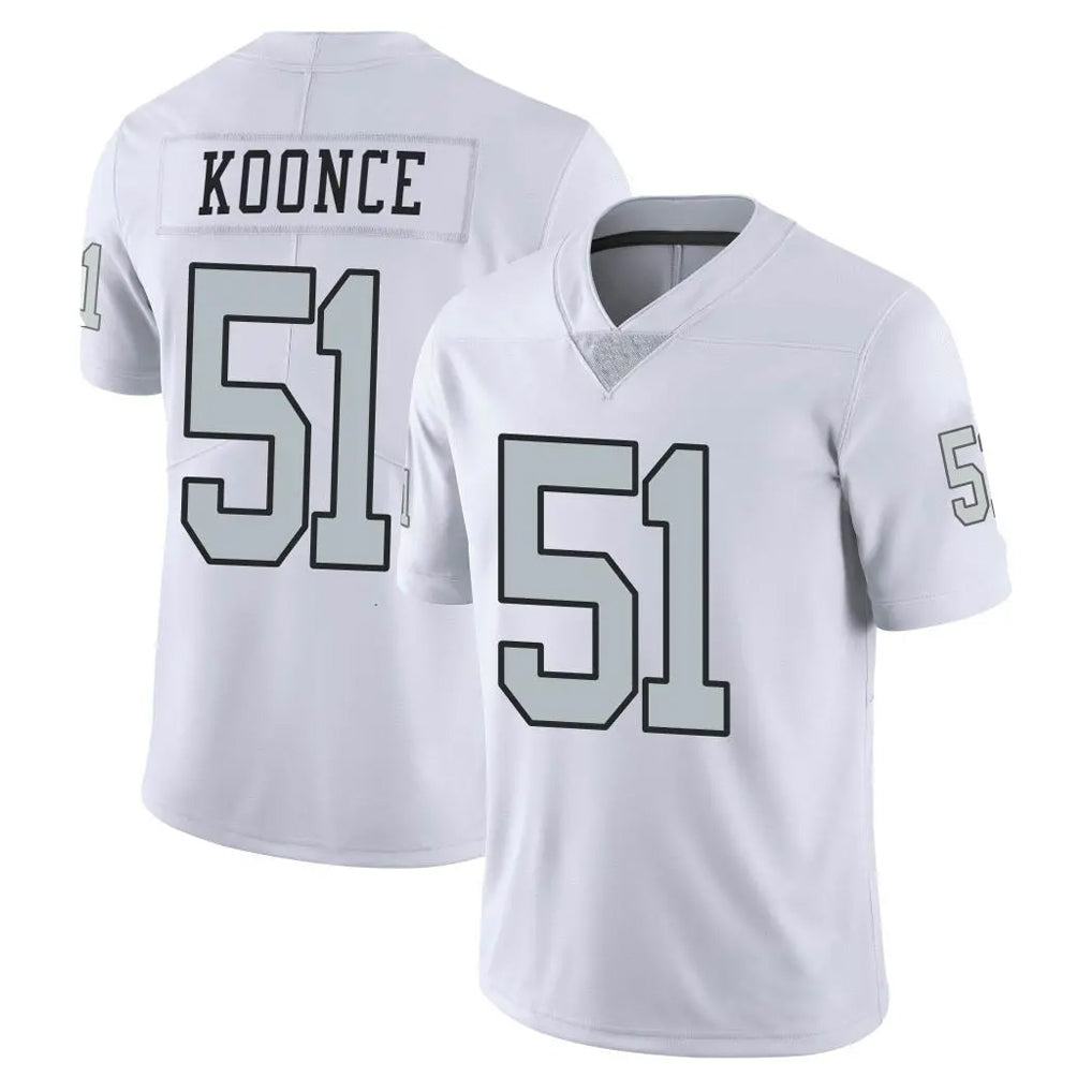 Tlead LV.Raiders #51 Malcolm Koonce Player White Limited Color Rush Home Game Stitched Jerseys