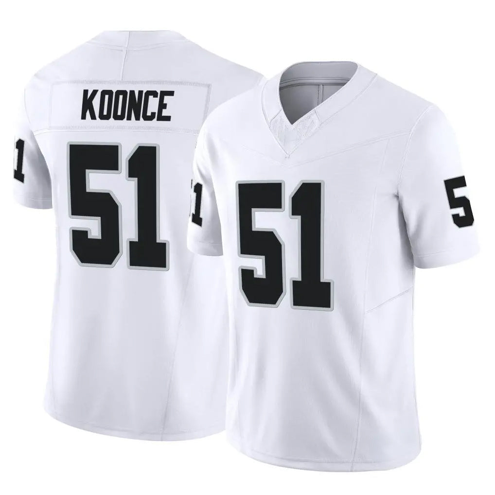 Tlead LV.Raiders #51 Malcolm Koonce Player White Limited Vapor F.U.S.E. Home Game Stitched Jerseys
