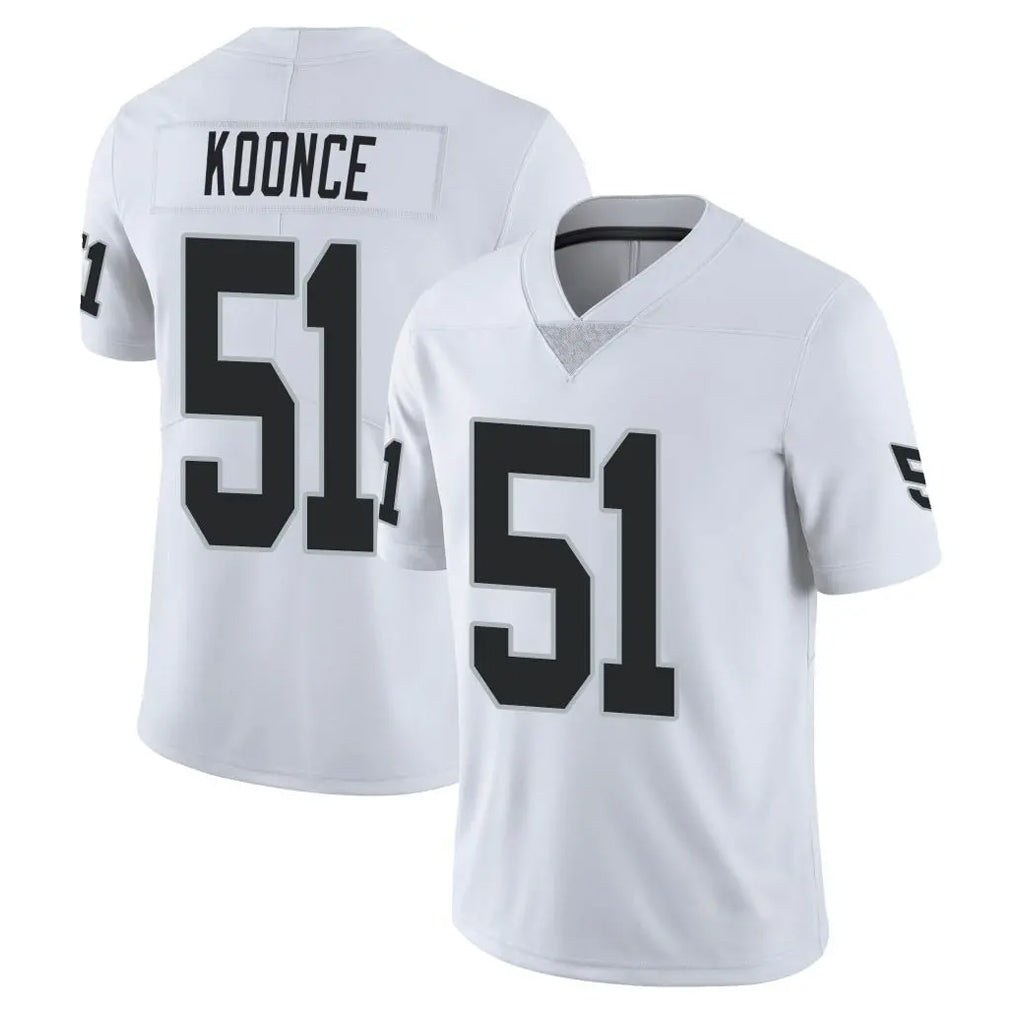 Tlead LV.Raiders #51 Malcolm Koonce Player White Limited Vapor Untouchable Home Game Stitched Jerseys