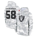 Tlead LV.Raiders #58 Jackson Powers-Johnson Player Arctic Camo Salute to Service Hoodies Limited Game Stitched Jerseys