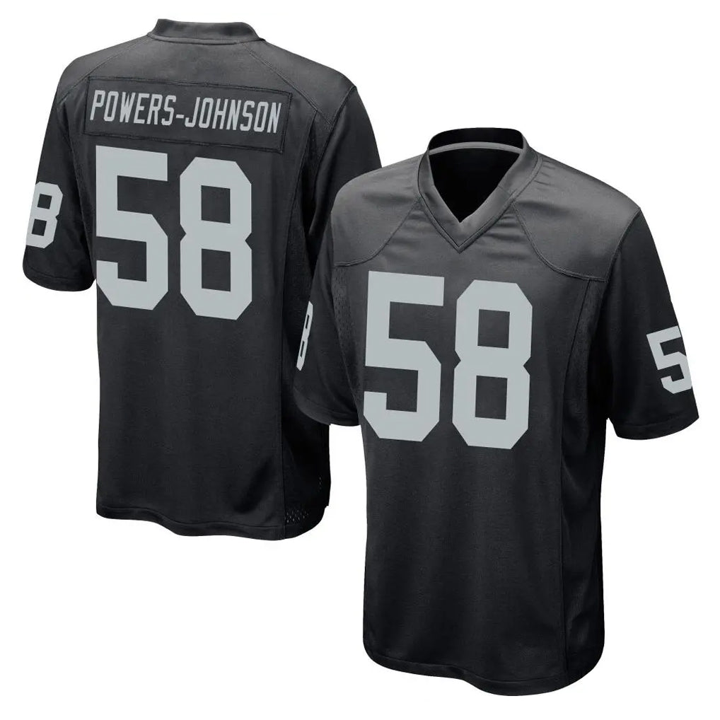 Tlead LV.Raiders #58 Jackson Powers-Johnson Player Black Home Game Stitched Jerseys