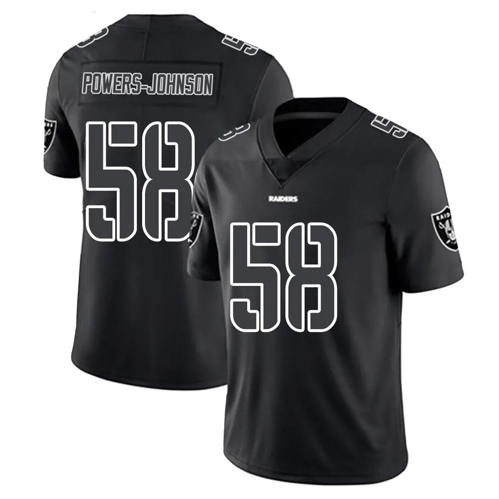 Tlead LV.Raiders #58 Jackson Powers-Johnson Player Black Limited Black Impact Home Game Stitched Jerseys