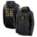 Tlead LV.Raiders #58 Jackson Powers-Johnson Player Black Salute to Service Hoodies Limited Game Stitched Jerseys