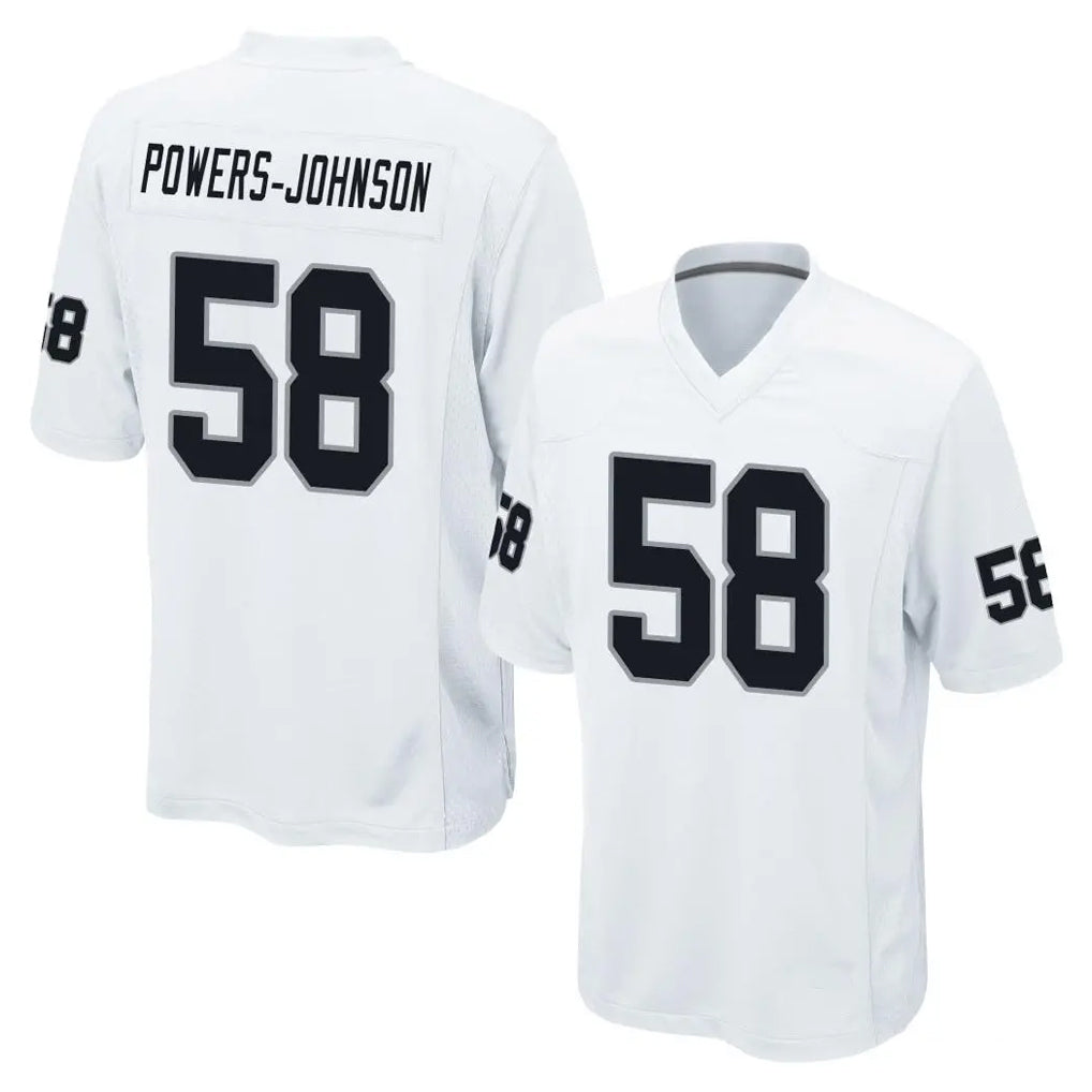Tlead LV.Raiders #58 Jackson Powers-Johnson Player White Home Game Stitched Jerseys