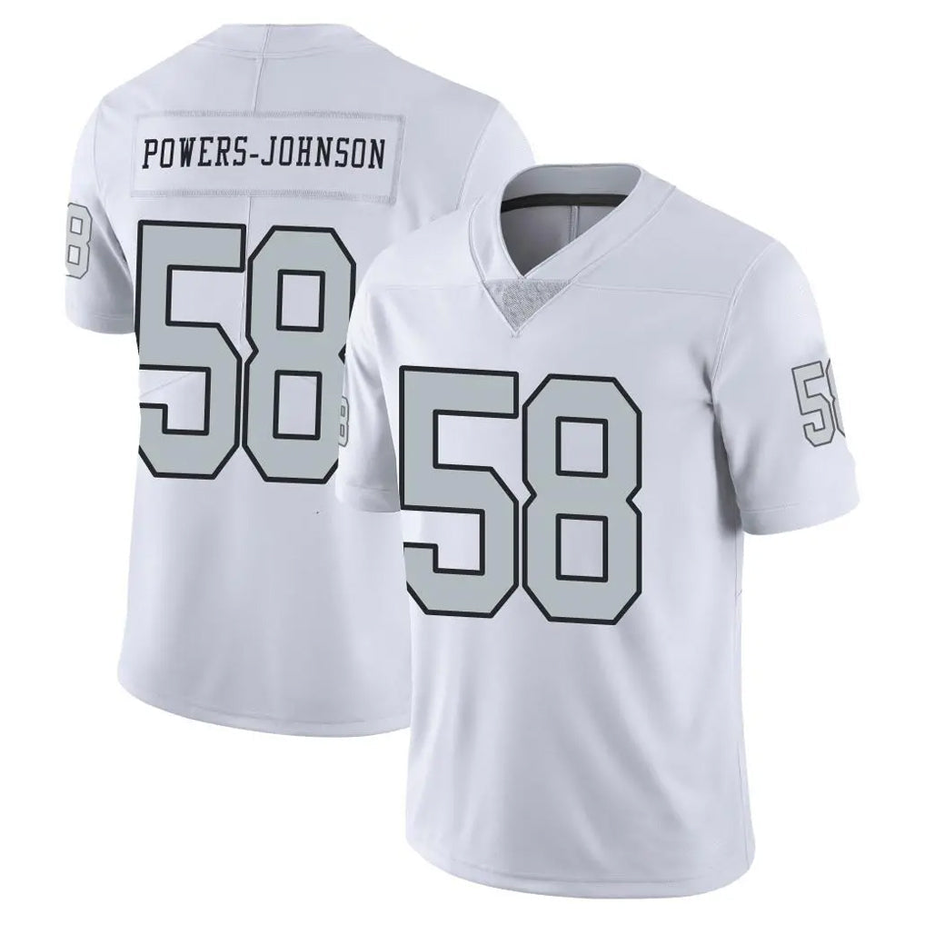 Tlead LV.Raiders #58 Jackson Powers-Johnson Player White Limited Color Rush Home Game Stitched Jerseys