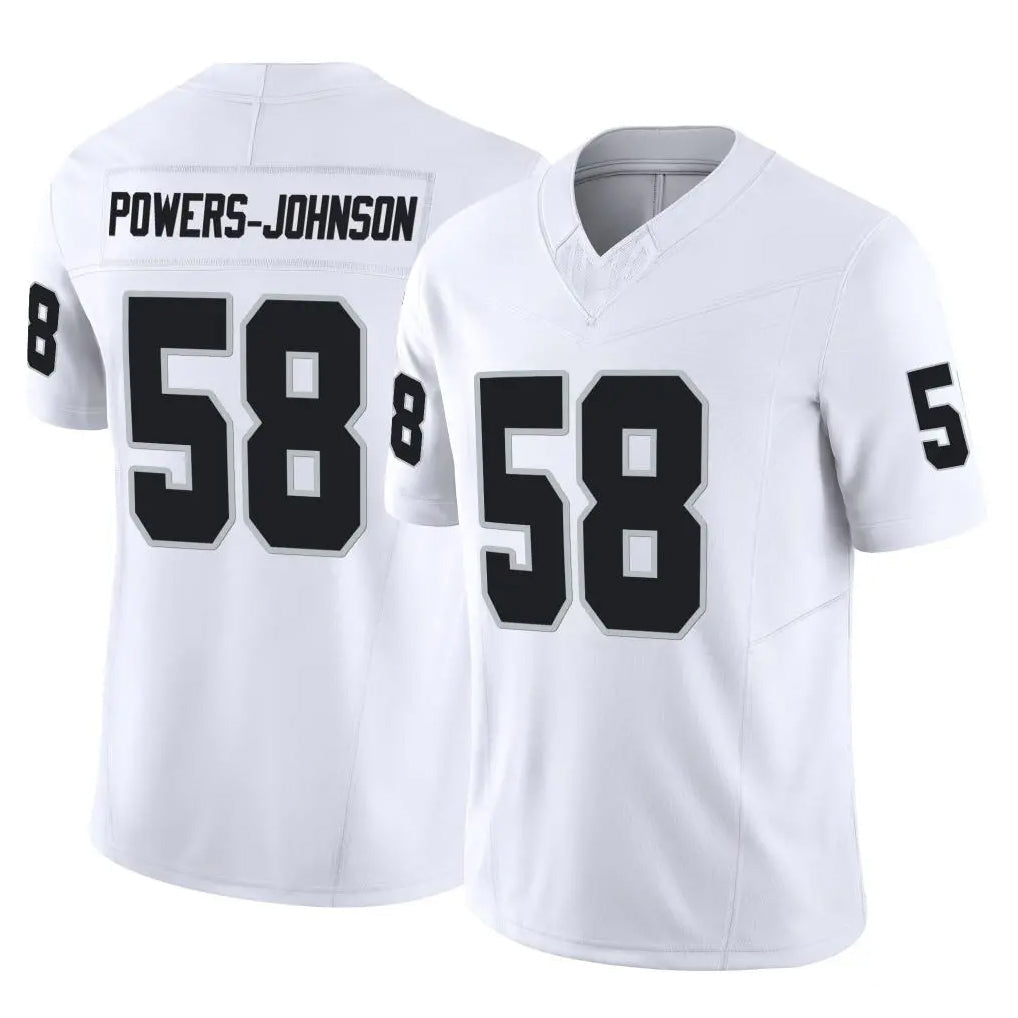 Tlead LV.Raiders #58 Jackson Powers-Johnson Player White Limited Vapor F.U.S.E. Home Game Stitched Jerseys