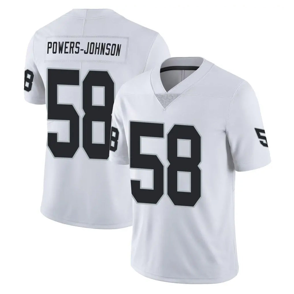Tlead LV.Raiders #58 Jackson Powers-Johnson Player White Limited Vapor Untouchable Home Game Stitched Jerseys