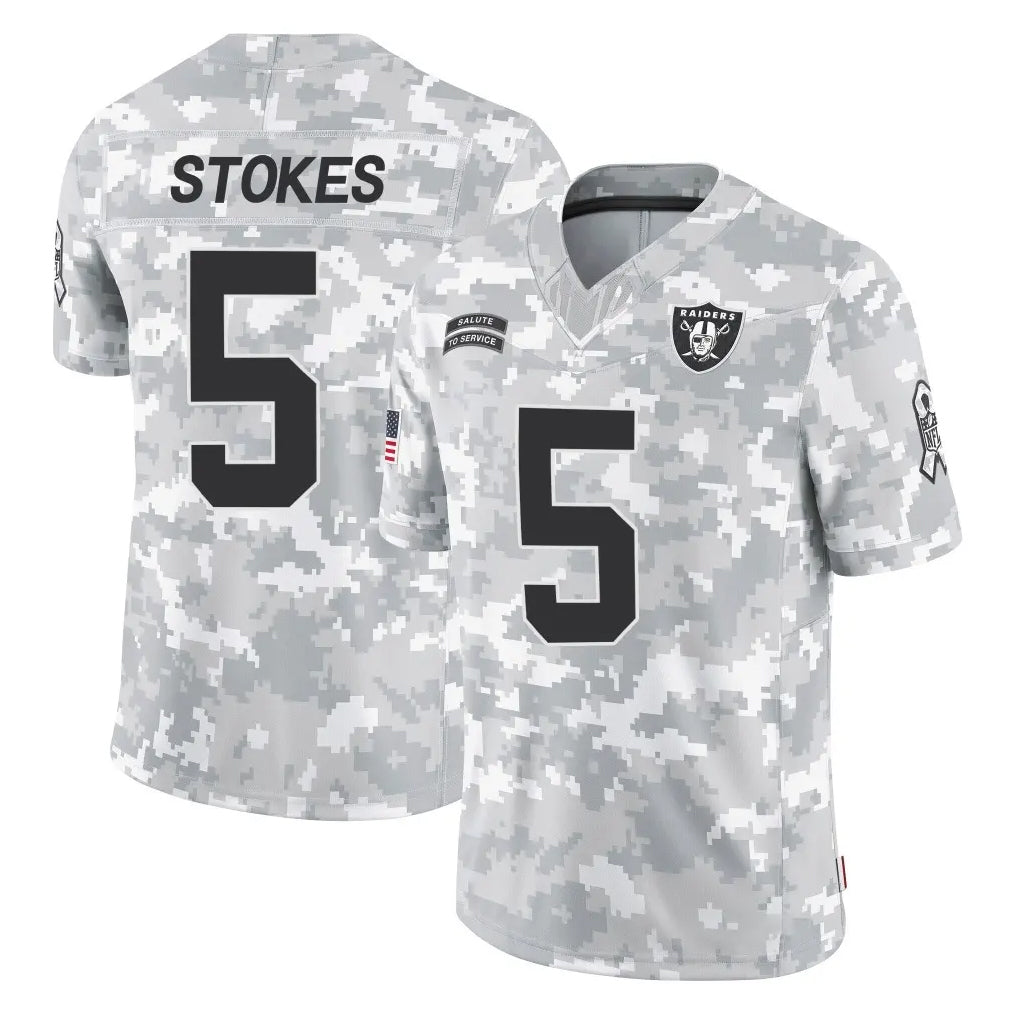 Tlead LV.Raiders #5 Eric Stokes Player Arctic Camo Salute To Service Limited Game Stitched Jerseys