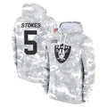 Tlead LV.Raiders #5 Eric Stokes Player Arctic Camo Salute to Service Hoodies Limited Game Stitched Jerseys
