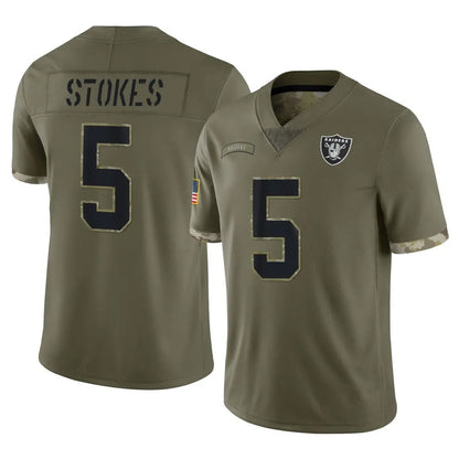 Tlead LV.Raiders #5 Eric Stokes Player Olive Salute To Service Limited Stitched Jerseys