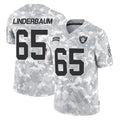 Tlead LV.Raiders #65 Tyler Linderbaum Player Arctic Camo Salute To Service Limited Game Stitched Jerseys