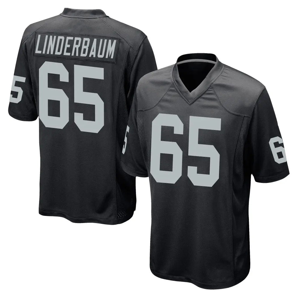 Tlead LV.Raiders #65 Tyler Linderbaum Player Black Home Game Stitched Jerseys