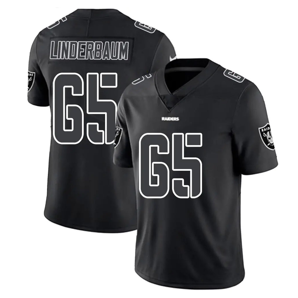 Tlead LV.Raiders #65 Tyler Linderbaum Player Black Limited Black Impact Home Game Stitched Jerseys