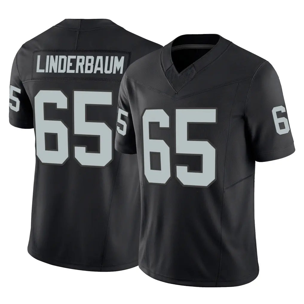 Tlead LV.Raiders #65 Tyler Linderbaum Player Black Limited Vapor F.U.S.E. Home Game Stitched Jerseys