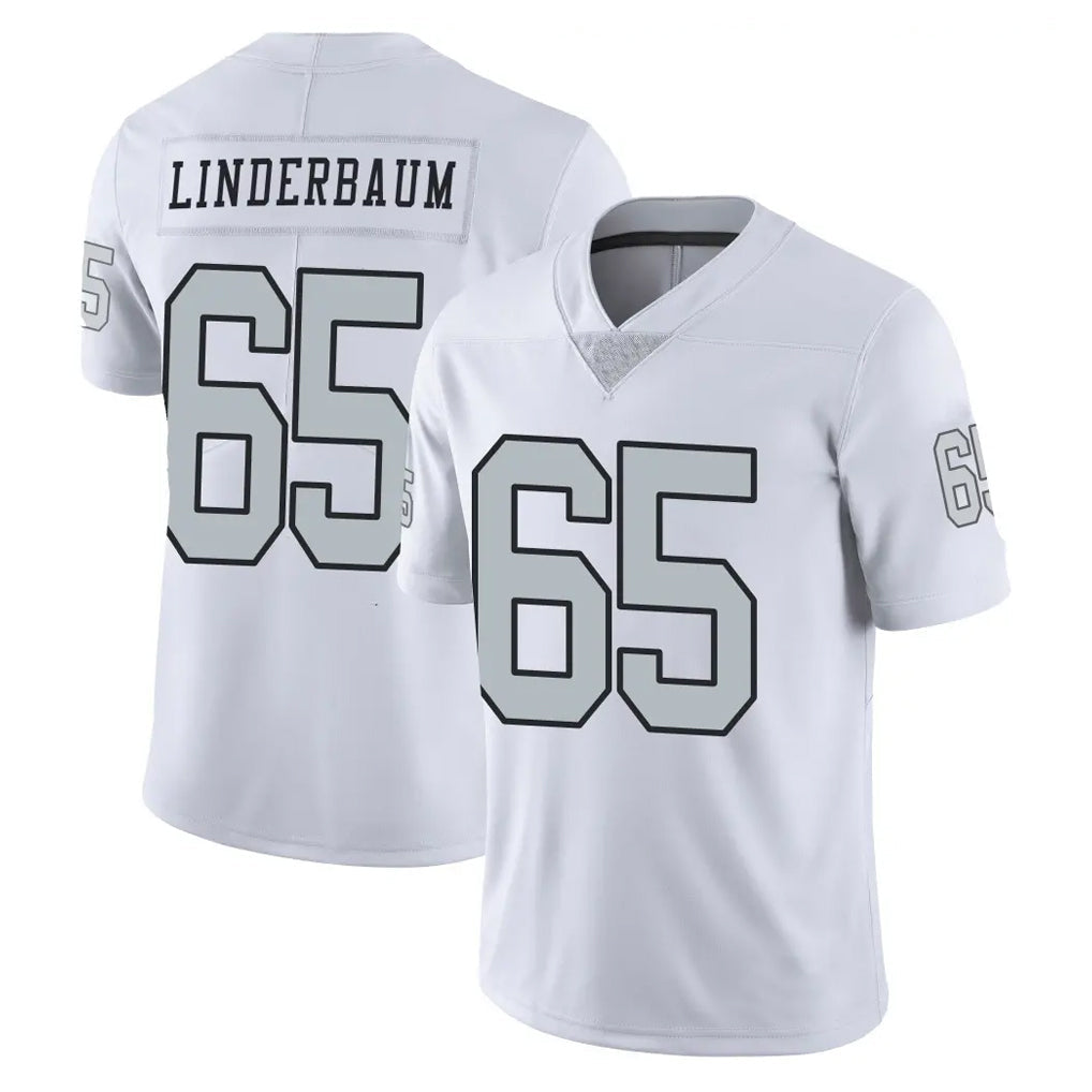 Tlead LV.Raiders #65 Tyler Linderbaum Player White Limited Color Rush Home Game Stitched Jerseys
